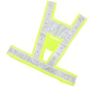 SKISUNO Chaleco Reflectante de Seguridad con Luz Led, Color Amarillo Fluorescente, Material Poliéster, con Tiras Reflectantes y Batería Aa para Correr de Noche y Escalar Montaña