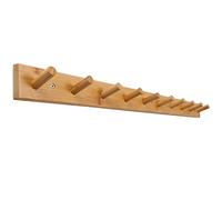 SKOLOO Percheros Pared, 97cm Perchero Pared Moderno, Perchero de Madera Bambú con 10 Ganchos, Perchero de Pared para Entrada Recibidor Dormitorio Salon, Natural