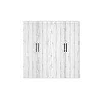 Skraut Home Armario Lido 4 Puertas Abatibles Color Blanco veteado 197,5x181,4x52,6 Cm