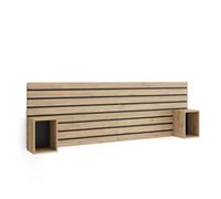 Skraut Home, Cabecero con mesitas, Listones Decorativos, 214x70x3cm, Cama de 135,140,150,160cm, Varios colores Oak