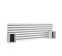 Skraut Home, Cabecero con mesitas, Listones Decorativos, 214x70x3cm, Cama de 135,140,150,160cm, Varios colores White