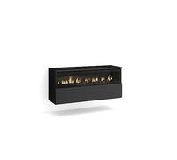 Skraut Home - Chimenea eléctrica LED efecto 3d - Sin Calor - 102x45x35cm - 1 Hueco, 1 Puerta - Colgado, Suspendido Black