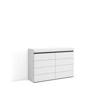 Skraut Home | Cómoda, Cajonera | Mueble Auxiliar | 114x75x35 cm | Dormitorio, habitación | con Almacenamiento | Estilo Moderno | Blanco y Negro