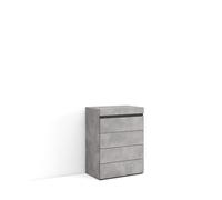 Skraut Home, Cómoda, Cajonera, Mueble Auxiliar, 57x35x75cm, Dormitorio, habitación, Con almacenamiento, Estilo Moderno Cement