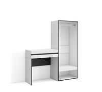 Skraut Home, Consola entrada, Mueble con cajón, 130x35x145cm, Recibidor, Vestidor abierto, Varios Colores disponibles White