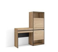 Skraut Home | Consola Entrada | Mueble con cajón | 130x145x35 cm | Recibidor | Zapatero | Estilo Moderno | Roble