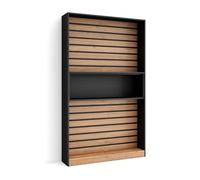 Skraut Home, Estantería, Librería, 110x25x186cm -Veteado de Madera, Tacto Poroso de Alta Calidad, Varios colores Oak/black
