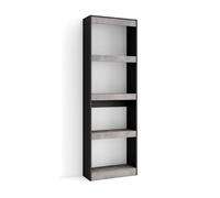Skraut Home | Librería estantería | Estanteria Libros de Pared | 60x186x25cm | Salón - Comedor - Oficina | con Almacenaje | Estilo Moderno | Cemento