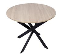 Skraut Home - Mesa de comedor fija redonda - Modelo Zen - Ø90x90x77cm - Capacidad hasta 4 personas - Materiales resistentes - Encimera en melamina de alta calidad - Color mate con patas metálicas colo