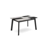 Skraut Home, Mesa de Comedor, Odin, 140x90x74cm, Estilo Moderno, Varios colores disponibles Black/cement - black pata