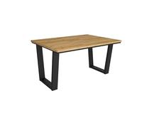 Skraut Home | Mesa Comedor | Mesa Fija Cocina y Salón | 140x90x74 cm | para 6 comensales | Muebles Comedor | Estilo Industrial | Roble