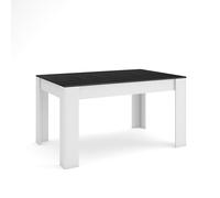 Skraut Home, Mesa Comedor, Mesa Fija Cocina y Salón, 140x90x76cm, Para 6 comensales, Muebles Comedor, Estilo Moderno Black and white - option a