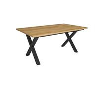Skraut Home, Mesa Comedor, Mesa Fija Cocina y Salón, 167x90x74cm, Para 8 Comensales, Muebles Comedor, Estilo Industrial, Roble