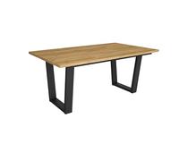 Skraut Home, Mesa Comedor, Mesa Fija Cocina y Salón, 167x90x74cm, Para 8 Comensales, Muebles Comedor, Estilo Industrial, Roble