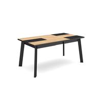Skraut Home | Mesa Comedor | Mesa Fija Cocina y Salón | 170 | para 8 Comensales | Patas de Madera | Estilo Moderno | Roble y Negro