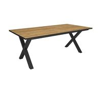 Skraut Home | Mesa Comedor | Mesa Fija Cocina y Salón | 194x90x74 cm | para 10 Comensales | Muebles Comedor | Estilo Industrial | Roble y Negro