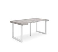 Skraut Home, Mesa Consola Extensible, Mesa Auxiliar, Tapa, 58/160x90x73cm, Práctica y Versátil, Varios colores disponibles CEMENT 160cm