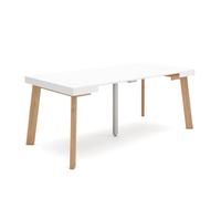 Skraut Home, Mesa Consola Extensible, Mesa Auxiliar, Tapa, 58/180x90x73cm, Práctica y Versátil, Varios colores disponibles White