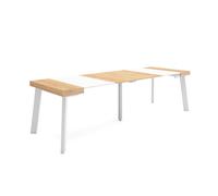 Mesa Consola Extensible Skraut Home, Mesa Auxiliar, Tapa, 58/262x90x73cm, Práctica y Versátil, Varios colores disponibles OAK/WHITE