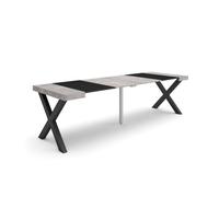 Mesa Consola Extensible Skraut Home, Mesa Auxiliar, Tapa, 58/262x90x73cm, Práctica y Versátil, Varios colores disponibles Cement/black