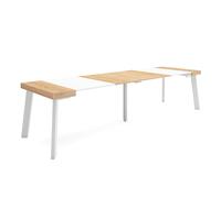 Mesa Consola Extensible Skraut Home, Mesa Auxiliar, Tapa, 58/302x90x73cm, Práctica y Versátil, Varios colores disponibles Oak/white