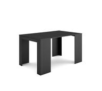 Skraut Home, Mesa Consola Extensible, Mesa Auxiliar, S III, Práctica y Versátil, Estilo Moderno, Fácil Montaje, tres longitudes 58/140-160-180x90x77cm Black 140cm