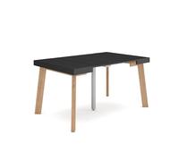 Skraut Home | Mesa Consola Extensible | Mesa Comedor Plegable | 140 | para 6 comensales | Patas de Madera | Estilo Moderno | Negro
