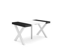 Skraut Home, Mesa Consola Extensible, Mesa Auxiliar, Tapa, 58/140x90x73cm, Práctica y Versátil, Estilo Moderno, Fácil Montaje White/black 140cm