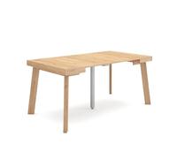 Skraut Home | Mesa Consola Extensible | Mesa Comedor Plegable | 160 | para 8 comensales | Patas de Madera | Estilo Moderno | Roble