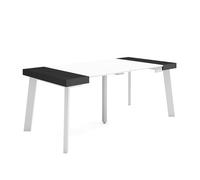 Skraut Home | Mesa Consola Extensible | Mesa Comedor Plegable | 180 | para 8 comensales | Patas de Madera | Estilo Moderno | Blanco y Negro