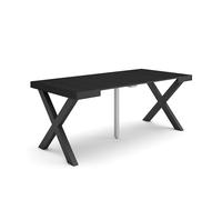 Skraut Home | Mesa Consola Extensible | Mesa Comedor Plegable | 180 | para 8 comensales | Patas Madera Maciza | Estilo Moderno | Negro