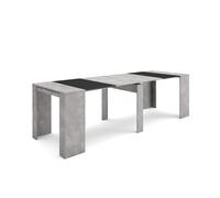 Skraut Home | Mesa Consola Extensible | Mesa Comedor Plegable | 260 | para 12 comensales | Comedor y Cocina | Estilo Moderno | Cemento