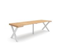 Skraut Home, Mesa Consola Extensible, Mesa Auxiliar, Tapa, 58/262x90x73cm, Práctica y Versátil, Varios colores disponibles Oak