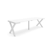 Skraut Home | Mesa Consola Extensible | Mesa Comedor Plegable | 260 | para 12 comensales | Patas Madera Maciza | Estilo Moderno | Blanco