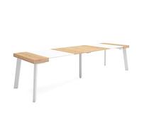 Skraut Home, Mesa Consola Extensible, Mesa Auxiliar, Tapa, 58/302x90x73cm, Práctica y Versátil, Varios colores disponibles Oak/white