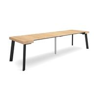 Skraut Home, Mesa Consola Extensible, Mesa Auxiliar, Tapa, 58/302x90x73cm, Práctica y Versátil, Varios colores disponibles Oak