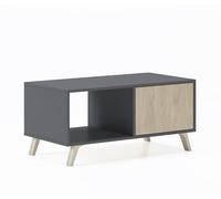 Skraut Home Mesa de centro Wind – Madera resistente – Gris antracita Puccini