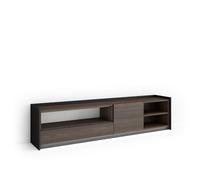 Skraut Home | Mueble TV | Muebles de salón, almacenaje | 207x50x37 cm | para televisión hasta 80" | LED | Estilo Moderno | Roble Oscuro y Negro