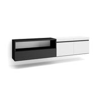 Skraut Home | Mueble TV | Televisión | Muebles de salón, almacenaje | 200x45x35cm | para TV hasta 80" | Colgado, Suspendido | Estilo Moderno | Blanco y Negro