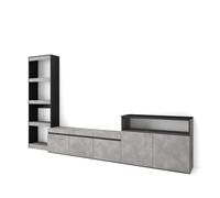 Skraut Home | Muebles de Salón para TV | Conjunto de Muebles Comedor | 310x186x35cm | para TV hasta 65" | Mueble Televisión | Estilo Moderno | Cemento
