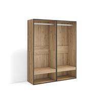 Skraut Home, Vestidor abierto, 2 módulos sin puerta para ropa, zapatos y complementos, medidas 120x35x145cm, Armario, perchero, Varios colores Oak