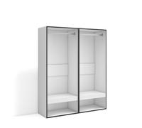 Skraut Home, Vestidor abierto, 2 módulos sin puerta para ropa, zapatos y complementos, medidas 120x35x145cm, Armario, perchero, Varios colores White