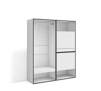 Skraut Home, Vestidor abierto para ropa y complementos, zapatero con capacidad para 10 pares aproximadamente de zapatos, 120x35x145cm, Varios colores White