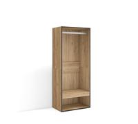 Skraut Home | Vestidor Abierto | Ropa, Zapatos, complementos | 60x145x35 cm | Dormitorio, habitación | Armario, Perchero | Estilo Moderno | Roble