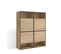Skraut Home, Zapatero, Armario para zapatos y botas, 120x35x145cm, 120x35x145cm, Dormitorio, habitación, varios colores disponibles Oak