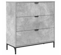 SKTQYQO Aparador gris cemento 79,5 x 33 x 82 cm madera multicapa