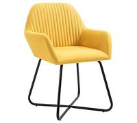 SKTQYQO Juego de 6 sillas de comedor amarillas de tela 61 x 61 x 84 cm | Patas de acero barnizado en polvo, asiento blando con reposabrazos, carga máxima 110 kg