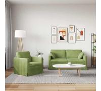 SKTQYQO Juego de sofás de 2 piezas verde claro 158 x 78 x 80 cm terciopelo
