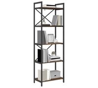 SKTQYQO Librería con 5 estantes de roble ahumado, 56 x 34 x 171 cm, madera multicapa