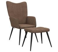 SKTQYQO Silla Relax Con Taburete Marrón De Tela
